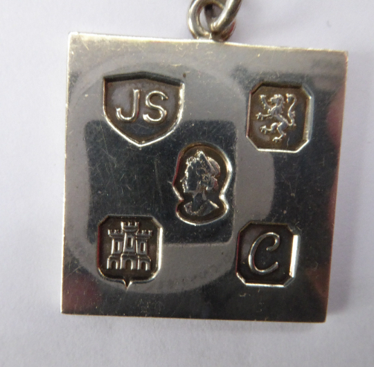 Unique cheapest Vintage Half Ounce Sterling Silver UK Ingot Pendant - 1970s - Numbered - Square Ingot