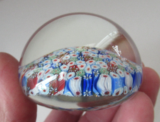 MURANO MILLEFIORI Art newest Glass PAPERWEIGHT signed Vetreria 3 Fiori Murano