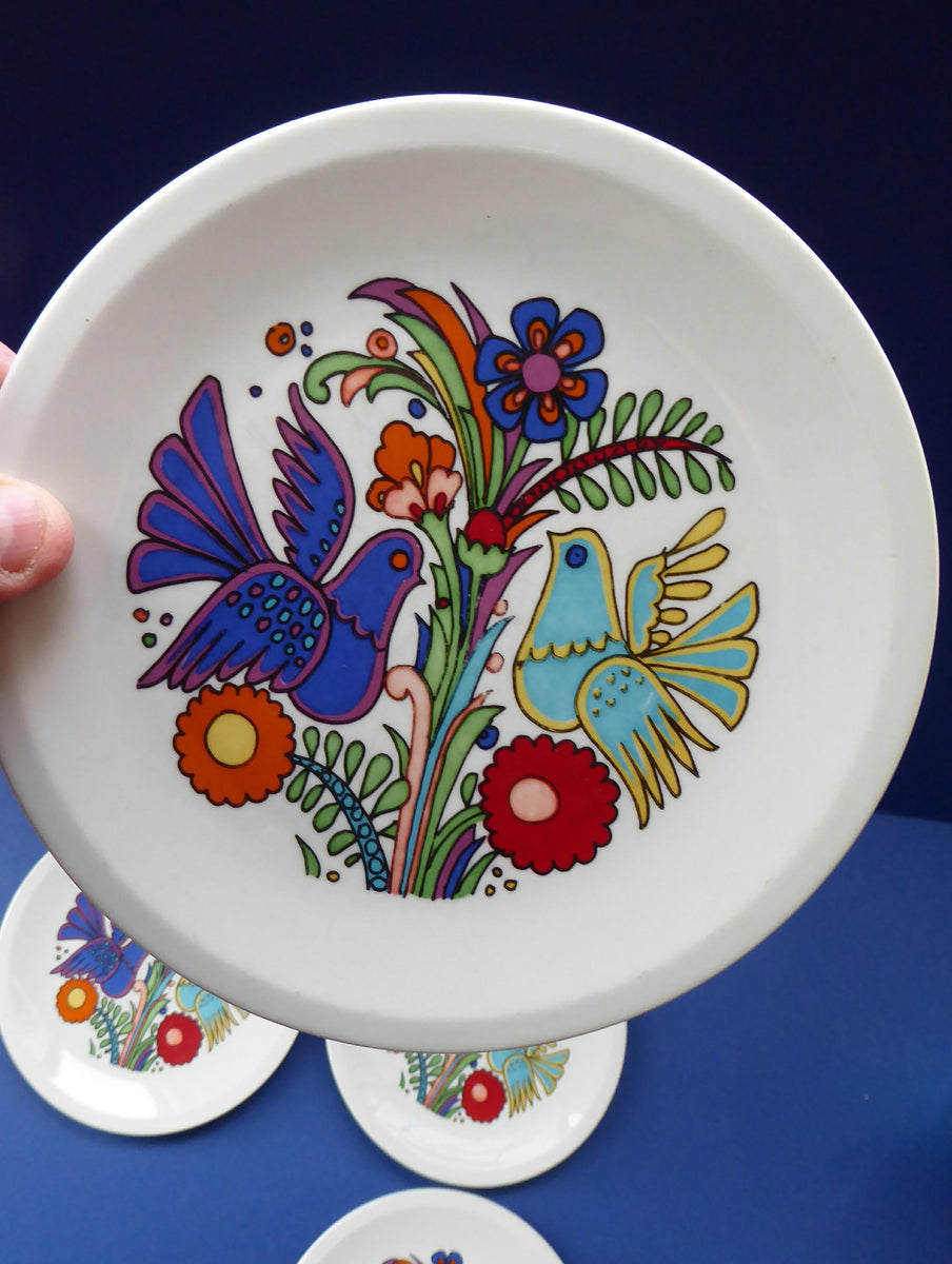 Vintage Acapulco VILLEROY & BOCH Set of SIX Side Plates with Full Image as  Decoration: 6 1/4 inches diameter