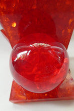 Load image into Gallery viewer, 1970s Scottish Shattaline Crushed Plastic Ball Bookends Red
