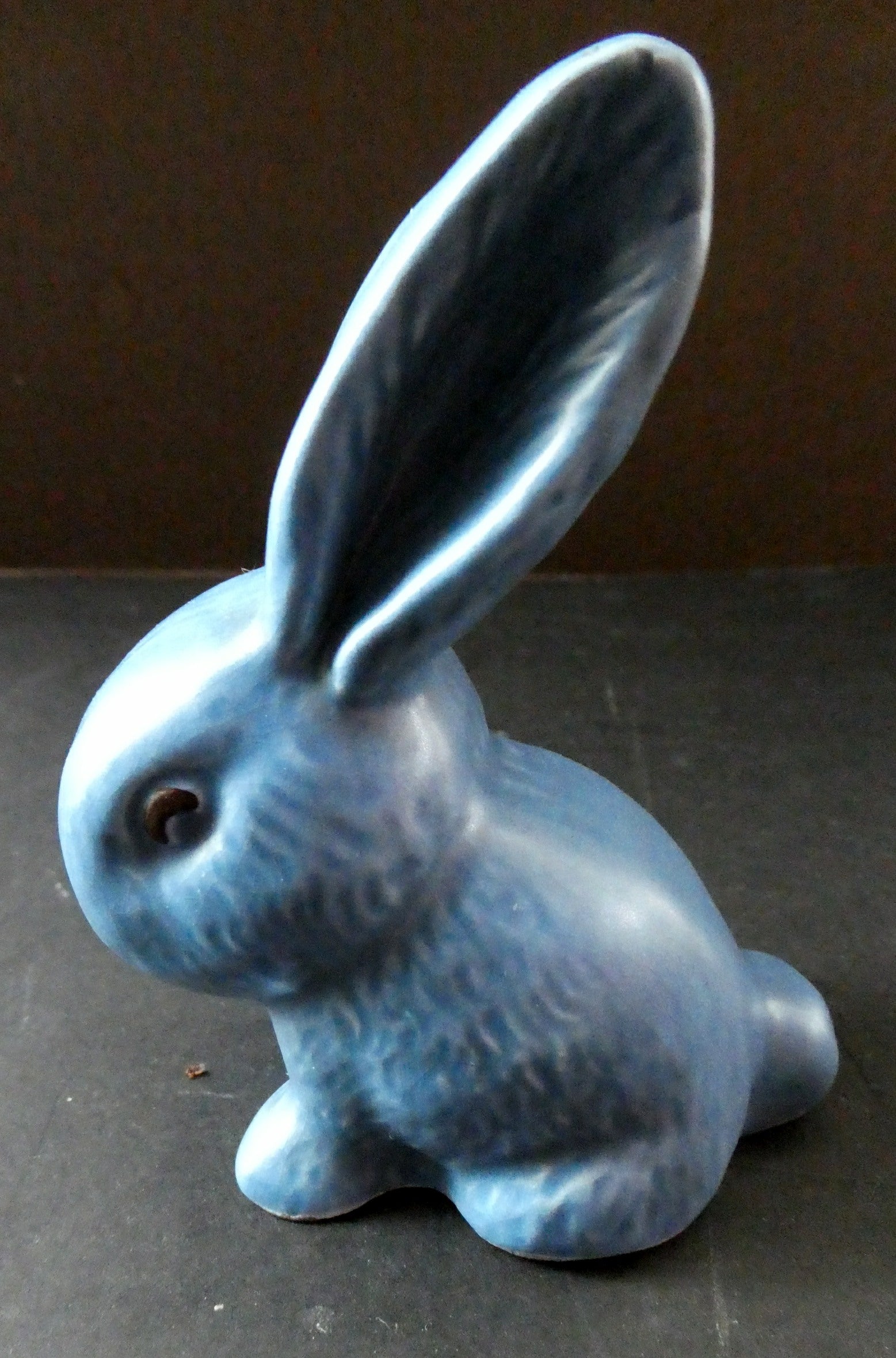 VTG Wedgwood Easter Bunny Rabbit Paperweight Art Glass Speckled Blue Green 1970s sale