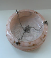 Load image into Gallery viewer, 1940s Glass Hanging Goldfish Bowl or Flycatcher Lampshade. Opaque SUGAR PINK Glass 
