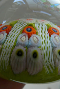 Strathearn Millefiori Canes and Latticino Eight Spoke Paperweight