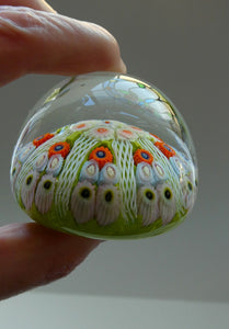 Strathearn Millefiori Canes and Latticino Eight Spoke Paperweight