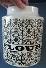 Load image into Gallery viewer, LARGE Vintage 1960s HORNSEA POTTERY Lidded Flour Canister. Stylish C-Scroll Pattern
