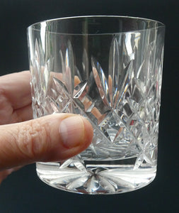 PAIR of Edinburgh Crystal Large Old Fashioned Whisky Tumblers. LOMOND PATTERN 3 1/4 inches