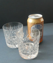 Load image into Gallery viewer, PAIR of Edinburgh Crystal Large Old Fashioned Whisky Tumblers. LOMOND PATTERN 3 1/4 inches
