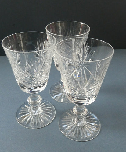 5 1/8 inches. Star of Edinburgh Crystal Glasses for Claret or Small White Wine. Only 3