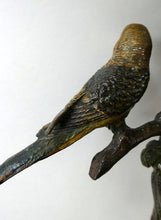 Load image into Gallery viewer, 1920s AUSTRIAN Bronze Table Lamp in the Form of a Tree with Cold Painted Budgerigars. Nice Green Onyx Base
