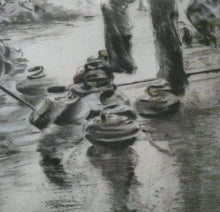 Load image into Gallery viewer, SCOTTISH ART. Lively Colour Etching Entitled &quot;Curling Competition&quot; by Henry Wilkinson (1921 - 2011). SIGNED
