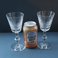 Load image into Gallery viewer, SET OF SIX Vintage Edinburgh Crystal HOCK Wine Glasses. STAR OF EDINBURGH Pattern: 6 1/4 inches
