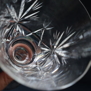 SET OF SIX Vintage Edinburgh Crystal HOCK Wine Glasses. STAR OF EDINBURGH Pattern: 6 1/4 inches