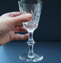 Load image into Gallery viewer, SET OF SIX Vintage Edinburgh Crystal HOCK Wine Glasses. STAR OF EDINBURGH Pattern: 6 1/4 inches
