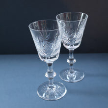 Load image into Gallery viewer, SET OF SIX Vintage Edinburgh Crystal HOCK Wine Glasses. STAR OF EDINBURGH Pattern: 6 1/4 inches
