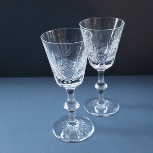 SET OF SIX Vintage Edinburgh Crystal HOCK Wine Glasses. STAR OF EDINBURGH Pattern: 6 1/4 inches