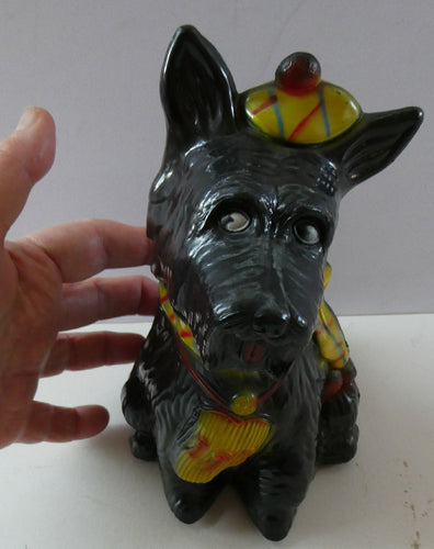 1940s Vintage Scottish Terrier Scottie Dog Celluloid Savings Bank Money Box