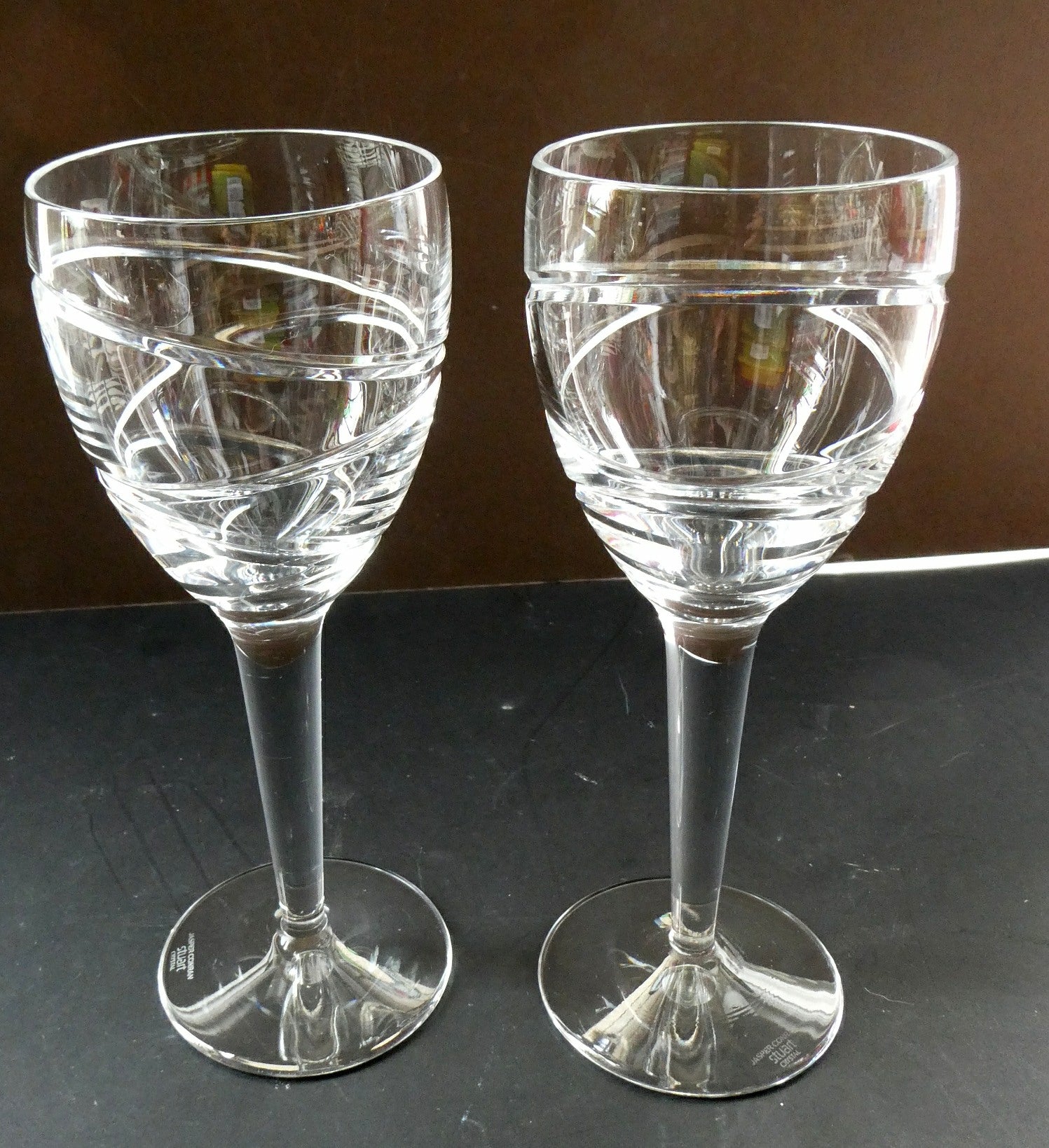 Set of 2 or 4 Aura Crystal Wine Glasses