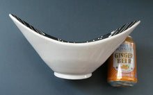 Load image into Gallery viewer, Vintage 1950s Black and White Norwegian LARHOLM Pottery Bowl
