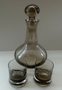 SIX Caithness LYBSTER Peat Whisky Tumblers. Plus Lybster Decanter Bottle