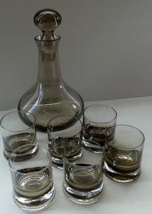 SIX Caithness LYBSTER Peat Whisky Tumblers. Plus Lybster Decanter Bottle