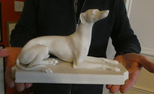 Load image into Gallery viewer, LARGE and Beautifully Modelled Antique Parian Model of a Reclining Greyhound. 11 1/2 inches
