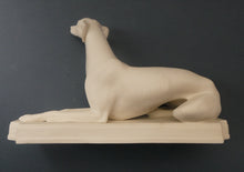 Load image into Gallery viewer, LARGE and Beautifully Modelled Antique Parian Model of a Reclining Greyhound. 11 1/2 inches
