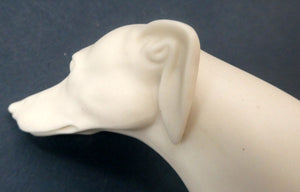 LARGE and Beautifully Modelled Antique Parian Model of a Reclining Greyhound. 11 1/2 inches