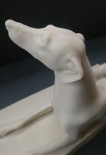 Load image into Gallery viewer, LARGE and Beautifully Modelled Antique Parian Model of a Reclining Greyhound. 11 1/2 inches
