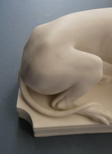 Load image into Gallery viewer, LARGE and Beautifully Modelled Antique Parian Model of a Reclining Greyhound. 11 1/2 inches
