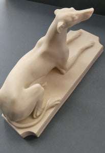 LARGE and Beautifully Modelled Antique Parian Model of a Reclining Greyhound. 11 1/2 inches