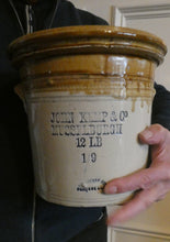 Load image into Gallery viewer, Antique Buchan Pottery Large Stoneware 12 lb. Storage Crock. MUSSELBURGH
