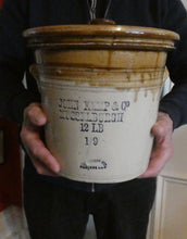 Load image into Gallery viewer, Antique Buchan Pottery Large Stoneware 12 lb. Storage Crock. MUSSELBURGH
