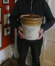 Load image into Gallery viewer, Antique Buchan Pottery Large Stoneware 12 lb. Storage Crock. MUSSELBURGH
