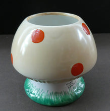 Load image into Gallery viewer, 1920s Shelley Pottery Mabel Lucie Attwell Red Spotted Mushroom Sugar Bowl
