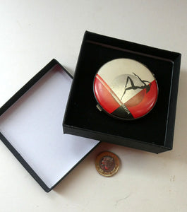 Rare 1930s ART DECO Miniature Powder Compact by RAVON / CUSSONS. Dancing Lady on Lid