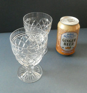 PAIR of EDINBURGH CRYSTAL Gin & Tonic Glasses. With Old 1920s Edinburgh & Leith Etched Mark