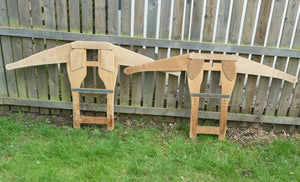 PAIR of Quirky Vintage Wooden Jumper Stretcher Frames with Moveable Limb Sections