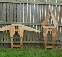 Load image into Gallery viewer, PAIR of Quirky Vintage Wooden Jumper Stretcher Frames with Moveable Limb Sections
