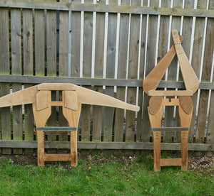 PAIR of Quirky Vintage Wooden Jumper Stretcher Frames with Moveable Limb Sections