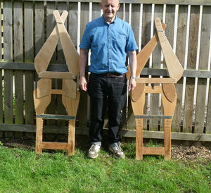 PAIR of Quirky Vintage Wooden Jumper Stretcher Frames with Moveable Limb Sections