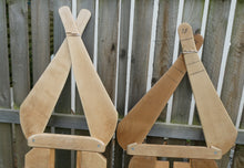 Load image into Gallery viewer, PAIR of Quirky Vintage Wooden Jumper Stretcher Frames with Moveable Limb Sections
