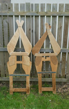 Load image into Gallery viewer, PAIR of Quirky Vintage Wooden Jumper Stretcher Frames with Moveable Limb Sections
