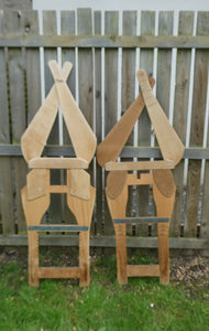 PAIR of Quirky Vintage Wooden Jumper Stretcher Frames with Moveable Limb Sections