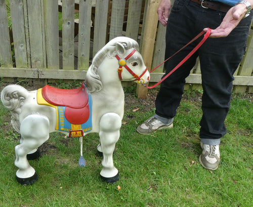 Vintage Early 1950s Painted Steel MOBO Child's Toy Horse. Good Condition