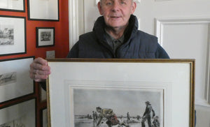 SCOTTISH ART. Lively Colour Etching Entitled "Curling Competition" by Henry Wilkinson (1921 - 2011). SIGNED