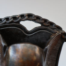 Load image into Gallery viewer, Strange Antique German Wall Pocket Match Holder. Cast Iron with Head of a Valkyrie 
