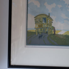 Load image into Gallery viewer, Original 1920s Colour Woodcut by John Hall Thorpe (1874 - 1947) THE CARAVAN. Pencil Signed
