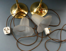 Load image into Gallery viewer, Antique Arts and Crafts Brass Lamp and Opaque White Glass Shade. DRYAD of Leicester Style
