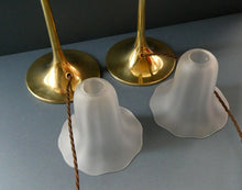 Load image into Gallery viewer, Antique Arts and Crafts Brass Lamp and Opaque White Glass Shade. DRYAD of Leicester Style
