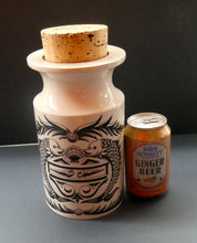 Load image into Gallery viewer, Rarer 1960s Portmeirion Storage Cannister with Dolphin Motif &amp; Original Cork Lid
